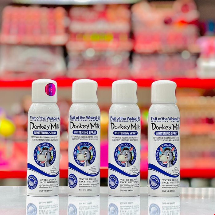 اسپری ضدآفتاب سفیدکننده و آبرسان شیر الاغ WOKALI(spf90)
